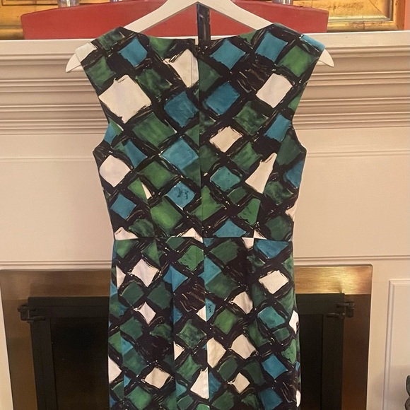 Milly Geometric Block Sleeveless Pencil Sheath Dress sz 0 - Picture 4 of 9